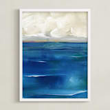 "Rising Tide" - Art Print in Royal Blue by Lindsay Megahed - Framed