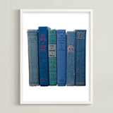 "Bound in Blue" - Art Print in Antique Blue by Sheila Corcoran - Framed