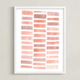 "Stacks #2" - Art Print in Coral by Kelly Nasuta - Framed