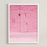 "The Pink Door" - Art Print in Pink by Jenna Gibson - Framed