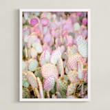 "PINK CACTI" - Art Print in Blush by Shannon Kirsten - Framed