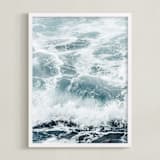 "Storm Swell 2" - Art Print in Ocean Blue by Kamala Nahas - Framed