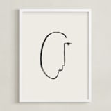 "Face Study I" - Art Print in Creamy White by Chelsea Petaja - Framed