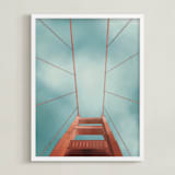 "San Francisco Golden Gate Bridge" - Art Print in Slate Blue by Lauren Cheng - Framed
