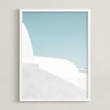 "Cycladic House I" - Art Print in Limestone by Tania Medeiros - Framed