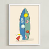 "Surfs Up" - Personalized Art Print in Sand by Baumbirdy - Framed
