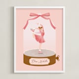"Ice Dance" - Personalized Art Print in Ballerina Pink by Jennifer Lew - Framed