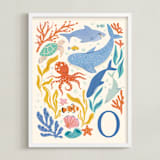 "Blue Wonders" - Personalized Art Print in Blue by Sabrin Deirani - Framed