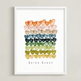 "My heart is full" - Personalized Art Print in Peach by Britt Mills - Framed