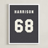 "Game Day" - Personalized Art Print in Navy Blue by taylorVdesign - Framed