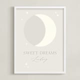 "Sweet Dreams Moon" - Personalized Art Print in Moondust by Alexandra Cohn - Framed