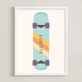 "Skateboard" - Personalized Art Print in Sky by David Michuki - Framed