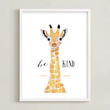 "baby animal.giraffe" - Personalized Art Print in tangerine by Cass Loh - Framed