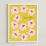"Marcella" - Personalized Art Print in Mustard by Nieves Herranz - Framed