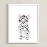 "baby animal.tiger" - Art Print in white by Cass Loh - Framed
