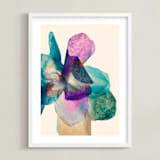"Fleur de Papier" - Art Print in Purple by Karen Kardatzke - Framed