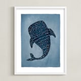"Deep Down" - Art Print in Ocean Blue by Vera Lim - Framed