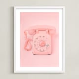 "0 is for operator." - Art Print in Strawberry Shortcake Pink by Alicia Abla - Framed