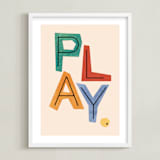 "Creative Play" - Art Print in Cream by Nazia Hyder - Framed