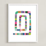 "Sssnake" - Art Print in rainbow by Leanne Friedberg - Framed