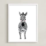 "baby animal.zebra" - Art Print in black by Cass Loh - Framed