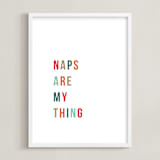 "Naps Are My Thing" - Art Print in Clementine by Christie Garcia - Framed