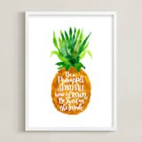 "Be A Pineapple" - Art Print in Golden Brown by Laura Bolter - Framed