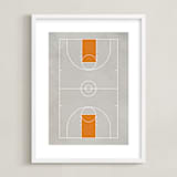 "Full Court" - Art Print in Smoke Orange by Jennifer Morehead - Framed