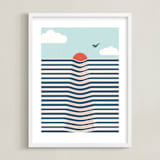 "sunrise sunset" - Art Print in Moody Blue by Jennifer Morehead - Framed