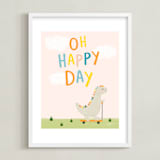 "Oh Happy Day" - Art Print in Baby Peach by Juliana Zimmermann - Framed