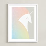 "Unicorn" - Art Print in Blush by Lori Wemple - Framed