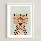 "Cheetah" - Art Print in Dry Grass by 2birdstone - Framed