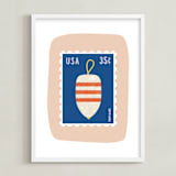 "Oh Buoy" - Art Print in Blush by Nadia Hassan - Framed