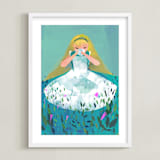"Alice" - Art Print in Blue by Lori Wemple - Framed