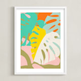 "Tropical Vibes" - Art Print in Olive Green by Dominique Vari - Framed