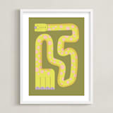 "Twisty Giraffe" - Art Print in Moss by Ampersand Design Studio - Framed