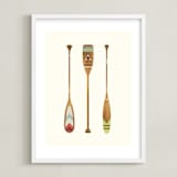 "Let's Get Paddles" - Art Print in Wood by SUWACHI - Framed