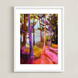 "Enchanted Island" - Art Print in Pink by Jess Franks - Framed