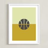 "3 Season Sport | Basketball" - Art Print in Mustard by pacifica project - Framed