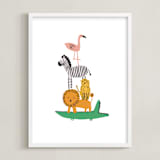 "Safari Stack" - Art Print in Jungle by Hudson meet Rose - Framed