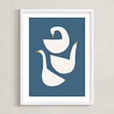 "Quack Stack" - Art Print in Lake by Betsy Siber - Framed