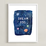 "Galactic Inspiration II" - Art Print in Navy by Creo Study - Framed