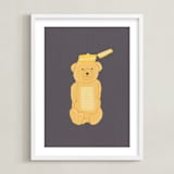 "Honey Bear" - Art Print in Kitchen Counter Black by Elliot Stokes - Framed