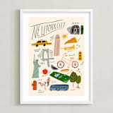 "NYC" - Art Print in Manhattan Cream by Sierra Lee - Framed