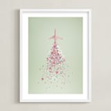 "Go All the Places" - Art Print in Pink on Mint by Chill Day Studio - Framed