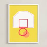 "Basketball Hoop" - Art Print in Slam Dunk Sun by Elliot Stokes - Framed