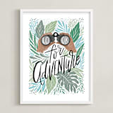 "Look for Adventure" - Art Print in Cool Greens by Alethea and Ruth - Framed