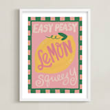 "Piccole Gioie 3" - Art Print in Pink Lemonade by Jenna Holcomb - Framed