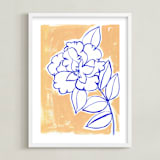 "Lush Botanical Gallery I" - Art Print in Peach by Lise Gulassa - Framed