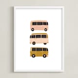 "Vintage Van Crew" - Art Print in Dusty Rose by Alicia Schultz - Framed